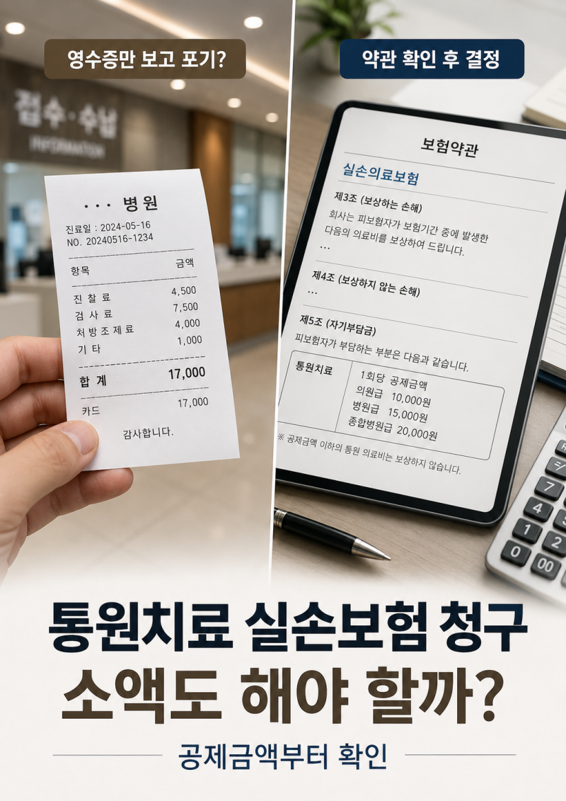 통원치료 실손보험 청구, 소액도 해야 할까? 확인법
