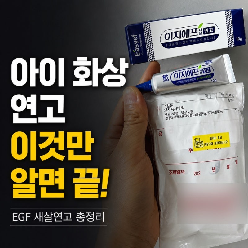 아이 화상 이지에프(EGF) 새살연고 총정리｜언제까지 바를까? 하루 몇 번? 흉터·부작용·보관....