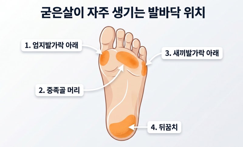 발바닥 굳은살 원인과 제거 방법, 반복되는 압력을 줄이는 맞춤깔창