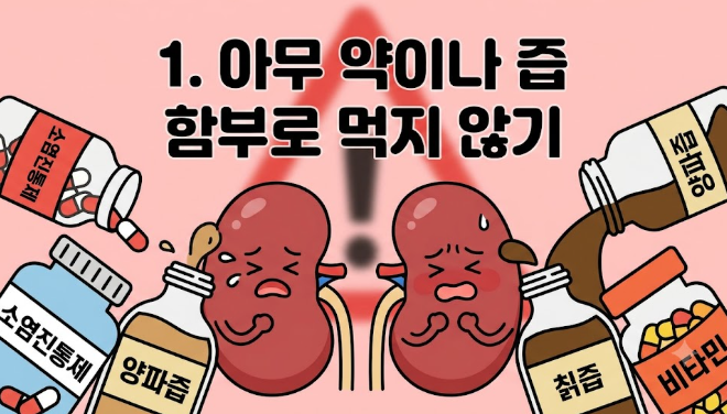 나이가 들수록 중요한 신장 관리법,아무 진통제나 영양제 먹으면 안되는 이유