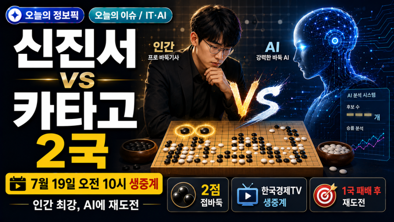 신진서 카타고 2국 중계, 7월 19일 오전 10시 일정·시청방법 총정리