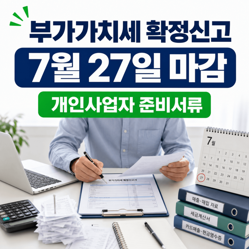 부가가치세 확정신고 7월 27일 마감, 개인사업자 준비서류 뭐가 필요할까?