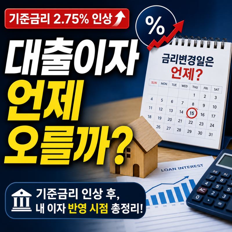 기준금리 인상, 내 대출이자는 언제 오를까? 예금금리 반영 시점까지