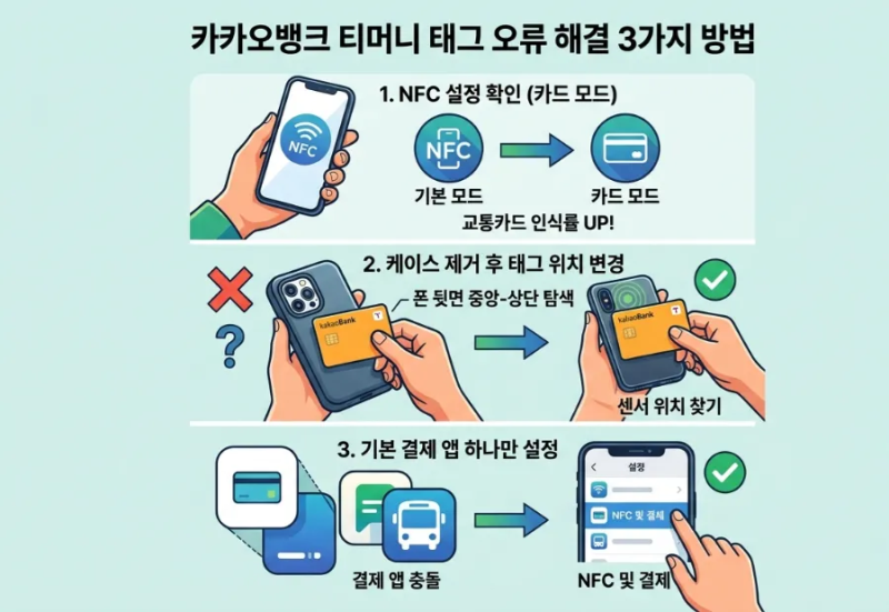 카카오뱅크 티머니 태그 안됨 당황하지 말고 이렇게 해보세요