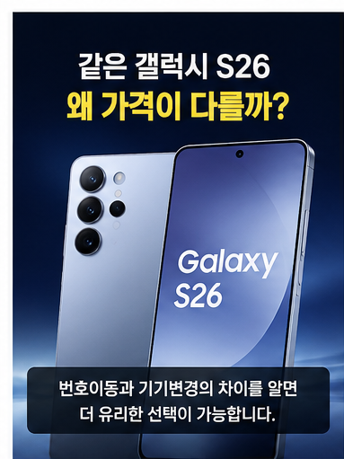 "같은 갤럭시S26인데 50만원 차이" 번호이동 기기변경 차이, 어떤 선택이 더 유리할까?