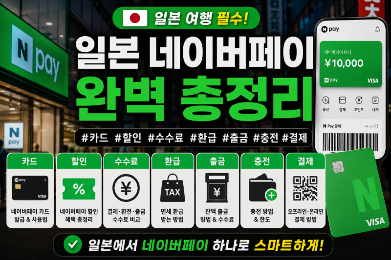 일본 네이버페이 카드·할인·수수료·환급·출금·충전·결제 총정리 (2026년 7월 최신)