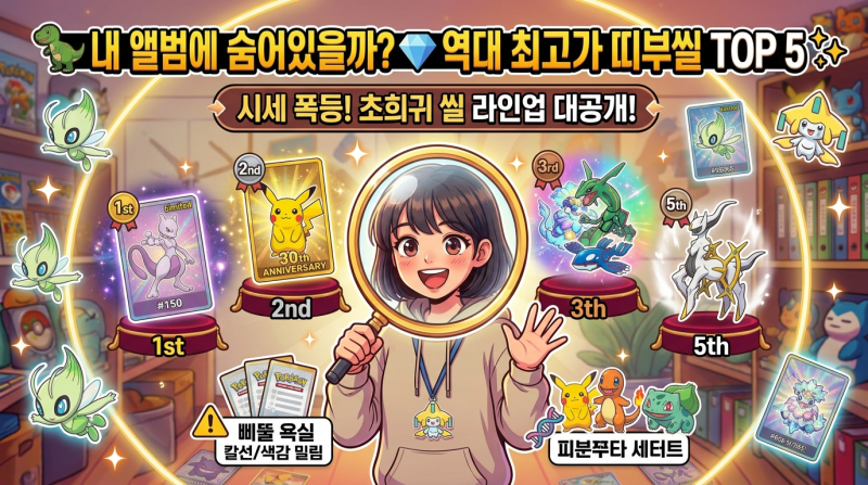 [9탄] 내 앨범에 숨어있을까? 역대 최고가 희귀 포켓몬 띠부씰 TOP 5 (시세 총정리) ✨