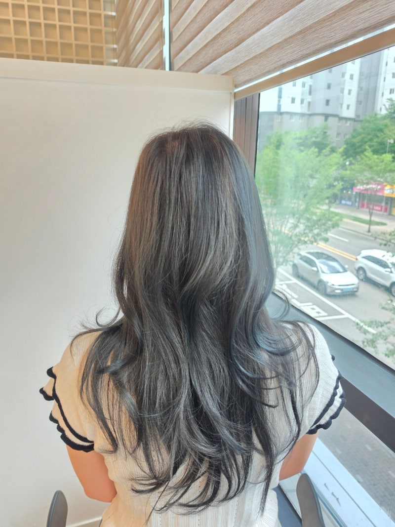 김포 운양동 미용실 톤앤매너헤어 애쉬그레이 염색완성