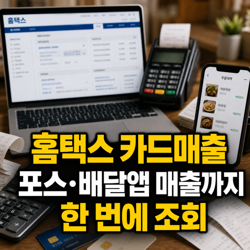 홈택스 카드매출 조회 방법 포스기 결제대행 배달앱 매출까지 한 번에