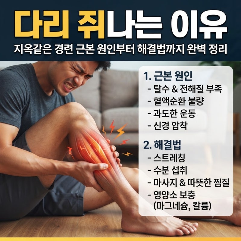 다리 쥐나는 이유, 지옥같은 경련 근본 원인부터 해결법까지 완벽 정리