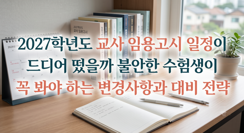2027학년도 교사 임용고시 일정이 드디어 떴을까? 불안한 수험생이 꼭 봐야하는 변경사항과 ....