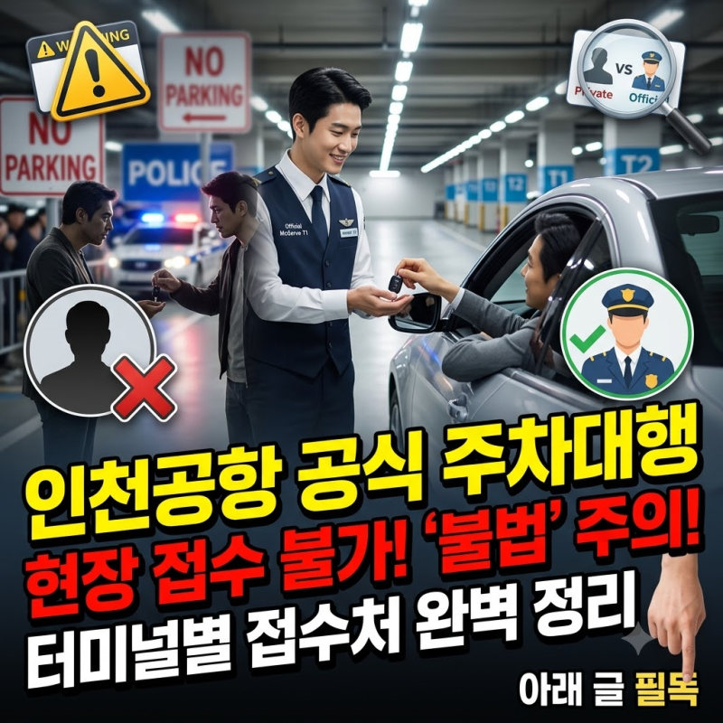 인천공항 주차대행 공식 예약 및 1터미널 2터미널 주차요금 이용 방법 정리
