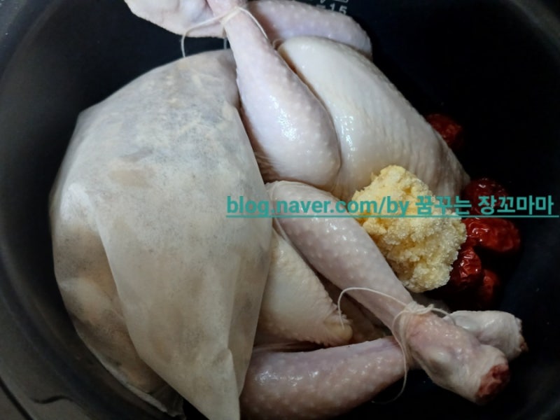 [삼계탕쉽게만드는법]전기압력밥솥으로 복날 삼계탕 끓이는법도 간단하고 맛있네요~
