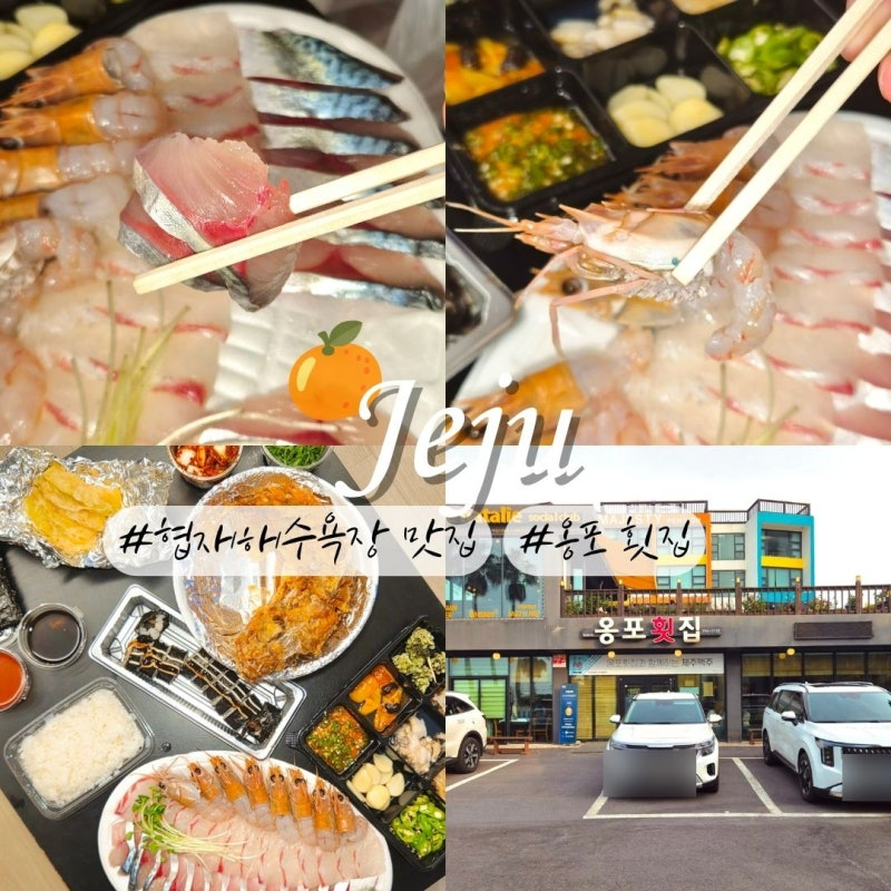 제주 협재해수욕장 회포장 고등어 딱새우회 맛집 단체 예약 가능한 한림 옹포횟집