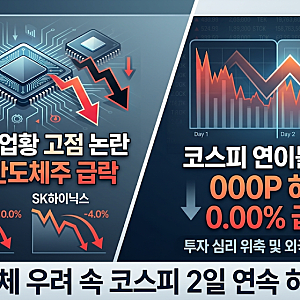 [육퇴후 재테크] 반도체 고점일까? 연이틀 급락하는 코스피