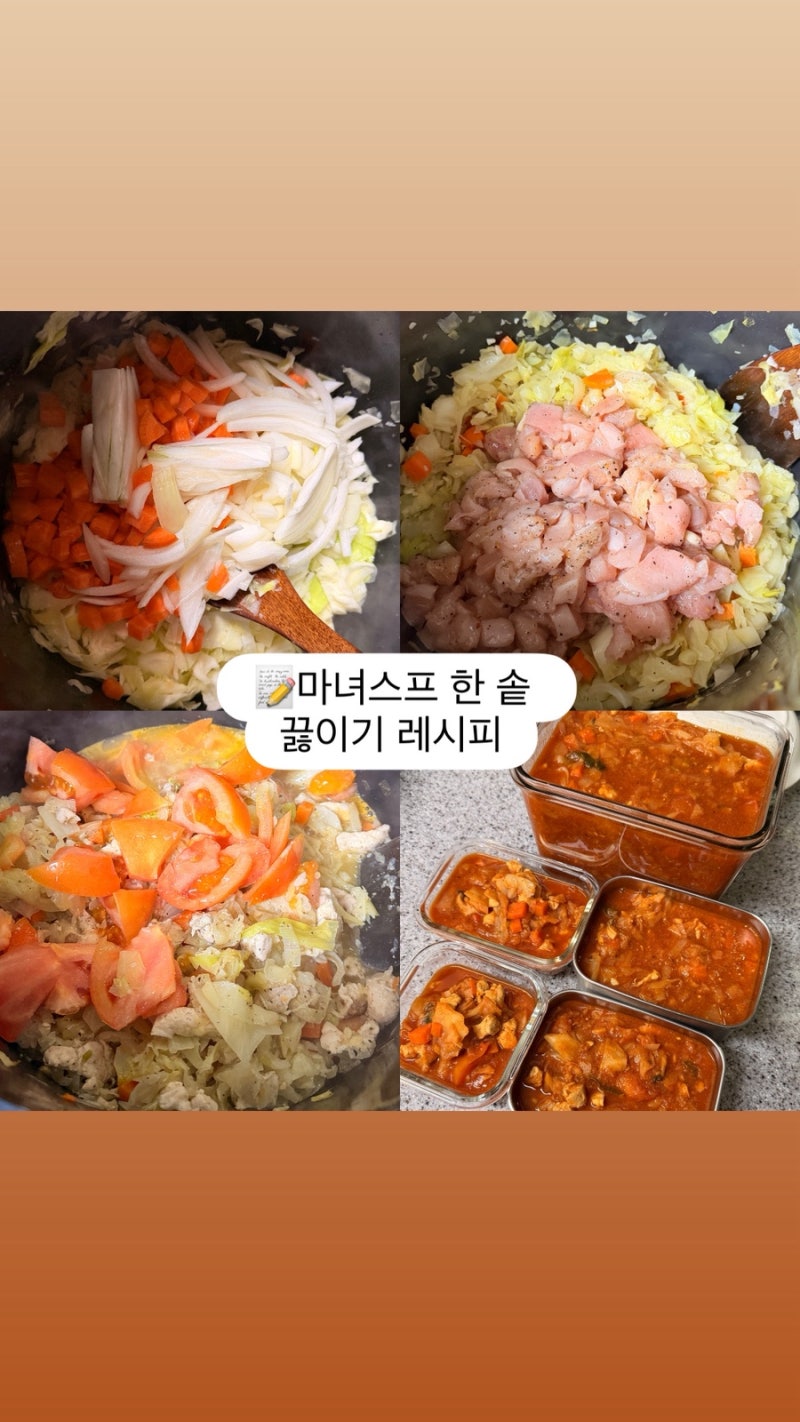 다이어터식단 닭가슴살 넣은 마녀스프 레시피 한솥 끓이기