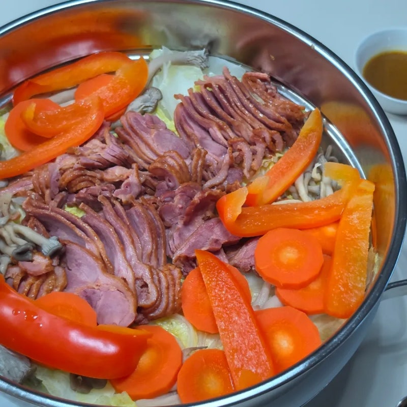 훈제오리찜, 기름기는 줄고 더 맛있었어요