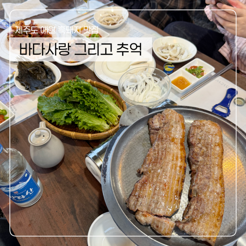 제주도 애월읍 저녁 흑돼지 맛집 | 바다사랑 그리고 추억 오션뷰 일몰