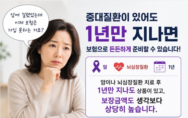 암 치료 후 1년, 뇌경색 후 1년이라면 꼭 확인해야 할 보험