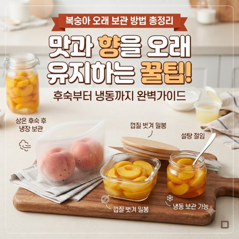 복숭아 보관법 오래 보관 방법 총정리 맛과 향을 오래 유지하는 꿀팁