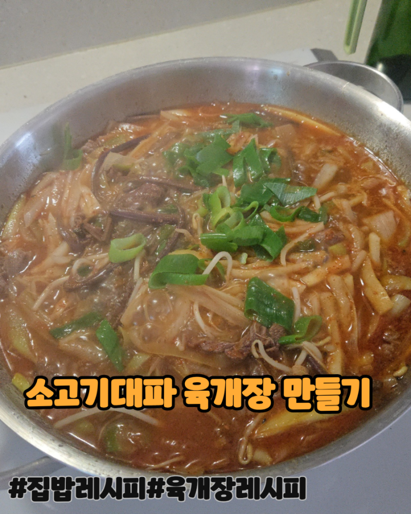집밥 레시피 추천 깊고 진한 국물의 소고기 대파육개장 만들기