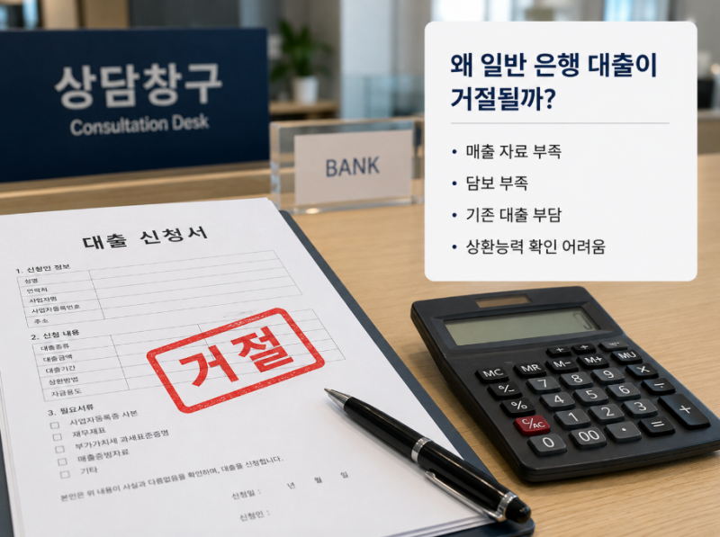 카페창업 비용 1억원 대출 받으려다가 거절당함. 정책 창업대출은 가능?