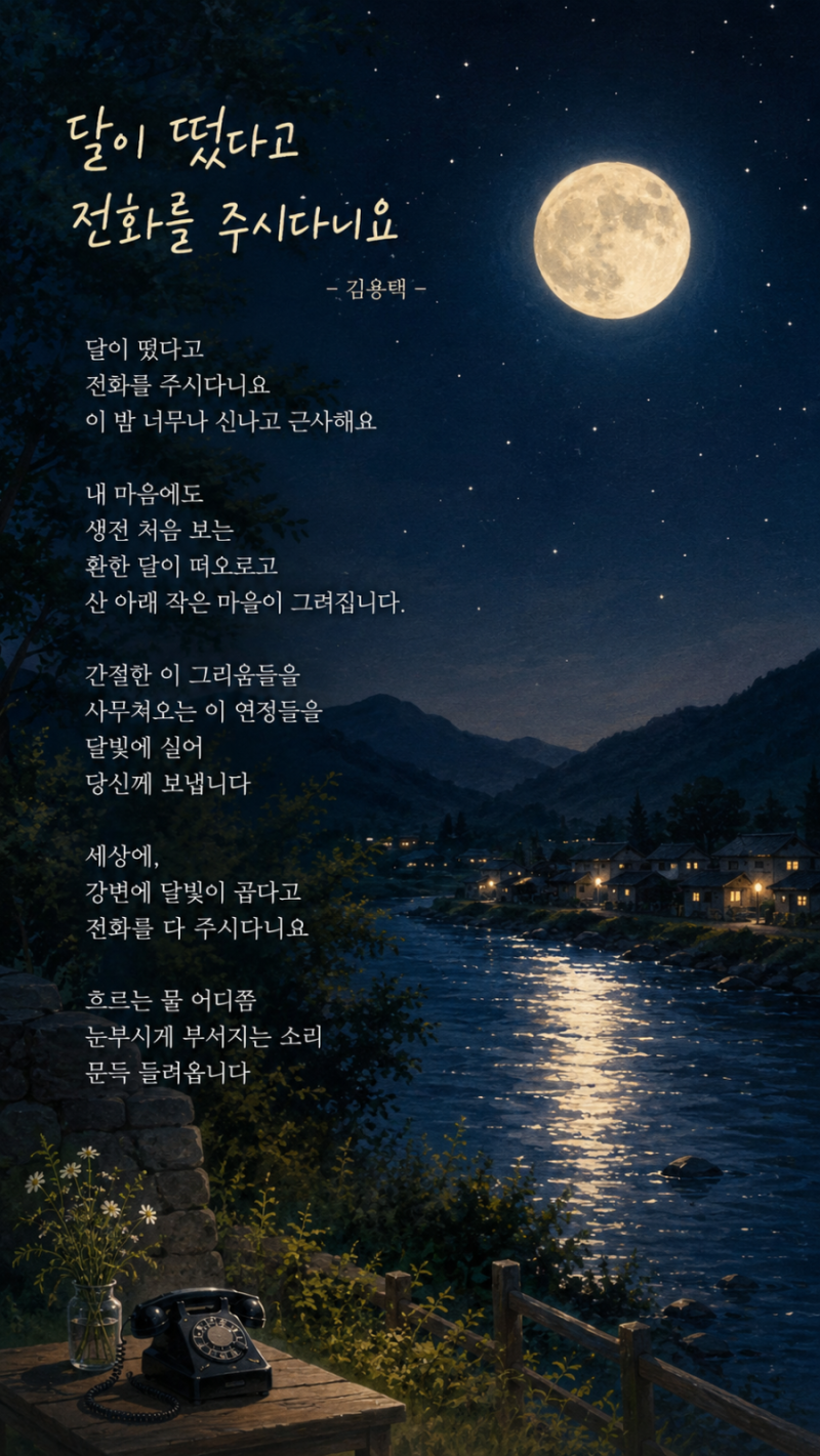 달이 떴다고 전화를 주시다니요 / 김용택