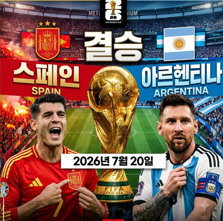 2026년 7월 20일 스페인 vs 아르헨티나 중계 <b>결승</b> <b>월드컵</b>... 