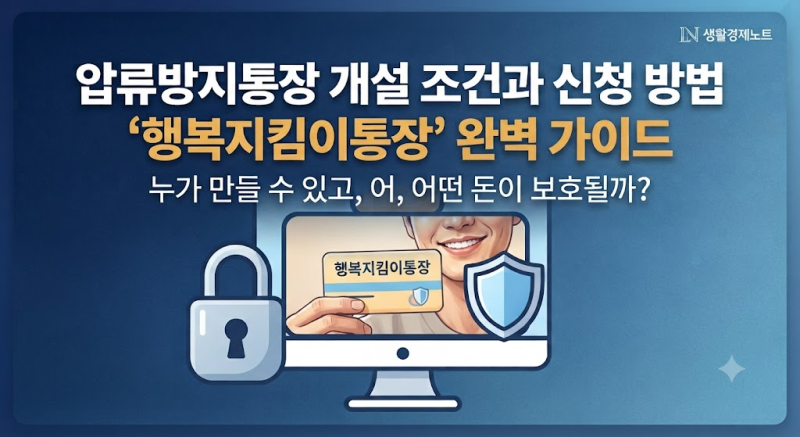 압류방지통장 개설 조건과 신청 방법｜누가 만들 수 있을까?