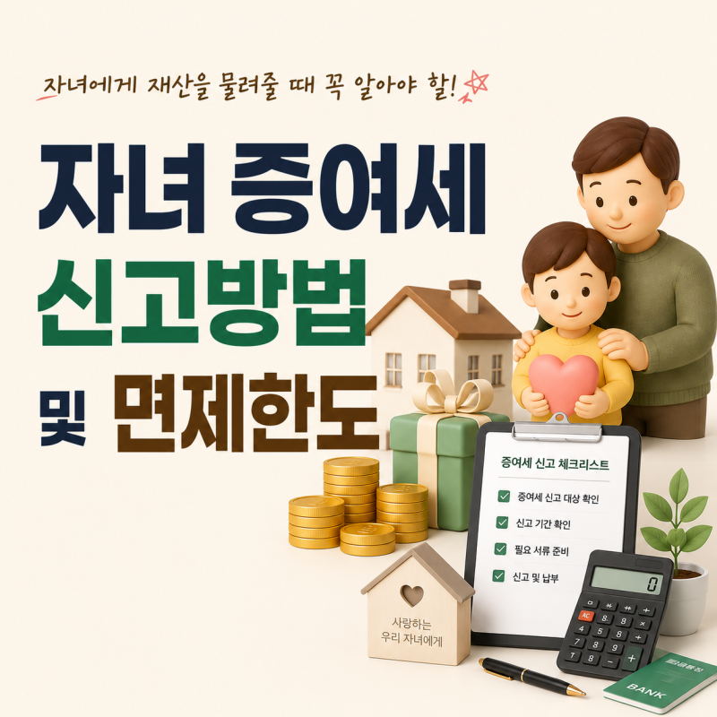 홈택스 미성년 자녀 증여 대리 신고방법