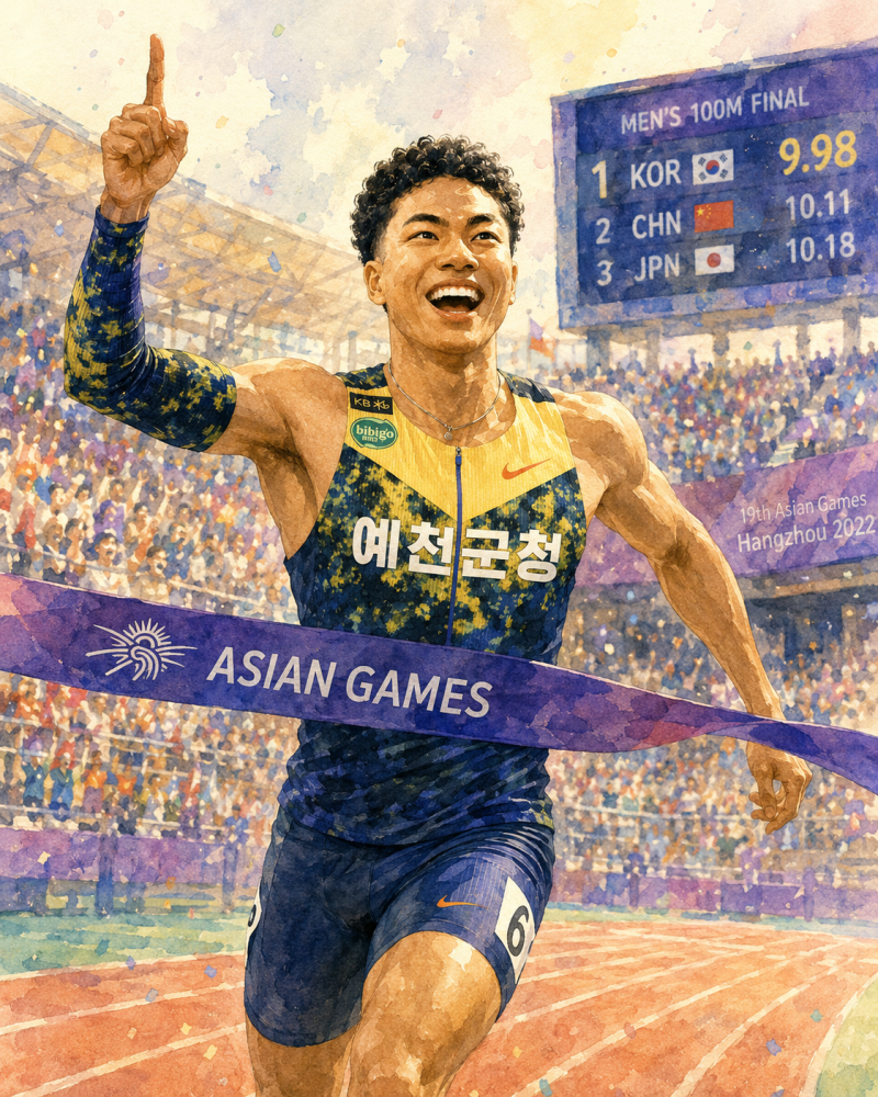 “한국 선수 맞아?” 나마디 조엘진 100m 10초13… 알고 보니 '태양의 후예' 염소 소년