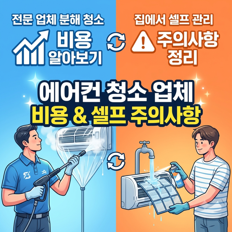 에어컨 청소 업체 분해 비용 비교 및 셀프 세척 주의사항 정리