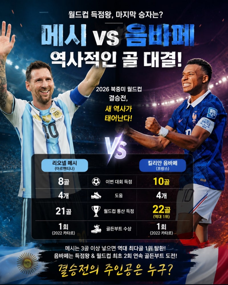 프랑스 음바페, 월드컵 우승 없이 최다골 기록 세울까?