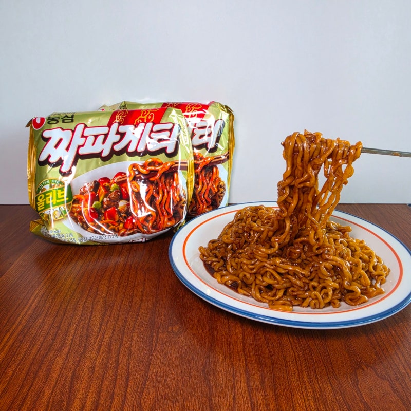 농심 올리브 짜파게티 물 안버리기 조리법 레시피 칼로리