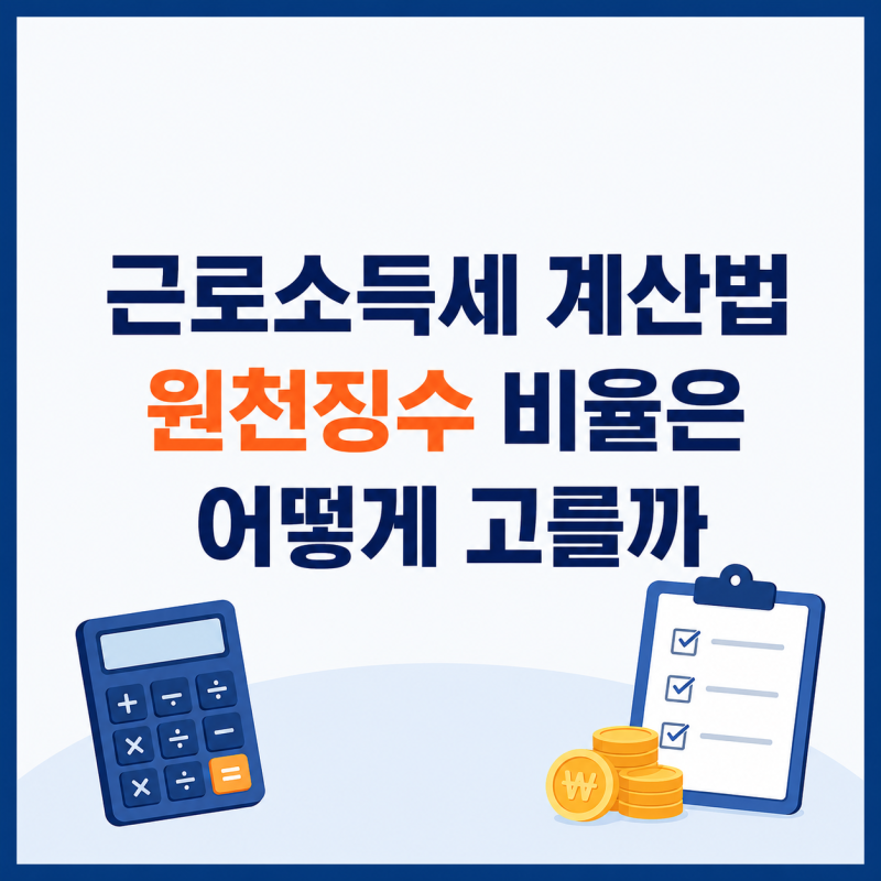 근로소득세 계산법 원천징수 비율은 어떻게 고를까