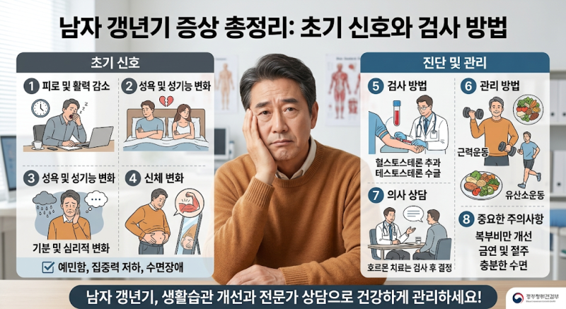 50대 남자 갑자기 무기력하다면? 남성 갱년기 증상 자가진단