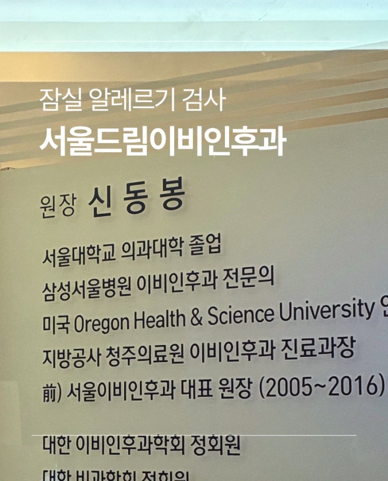 음식물 과민증 지연성 알러지 검사 (IGG4), MAST 검사 | 잠실 서울드림이비인후과 후기