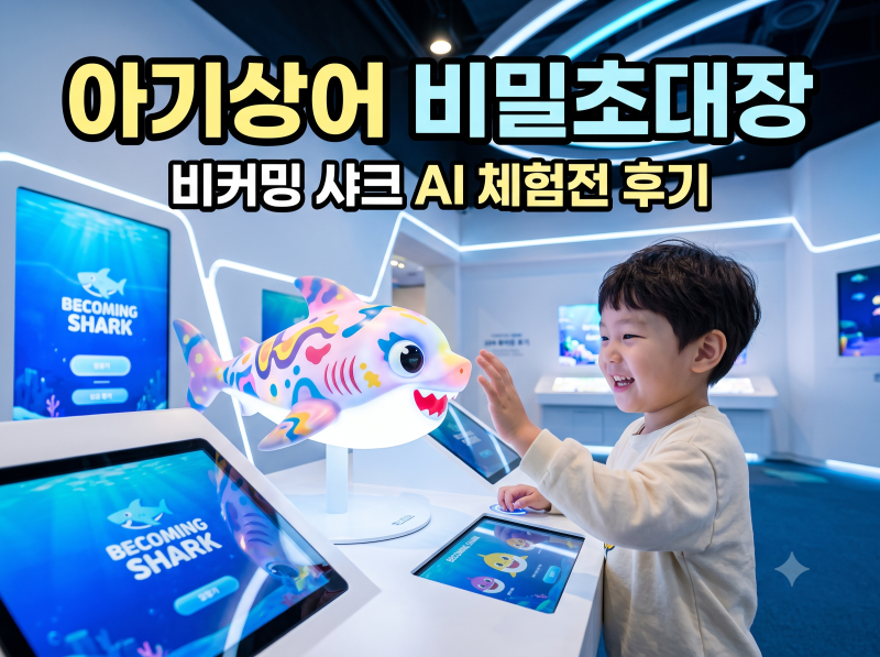 아기상어 비밀초대장 가격·기간·위치·주차비용·입장방법 DDP 비커밍 샤크 AI 체험형 전시 ....