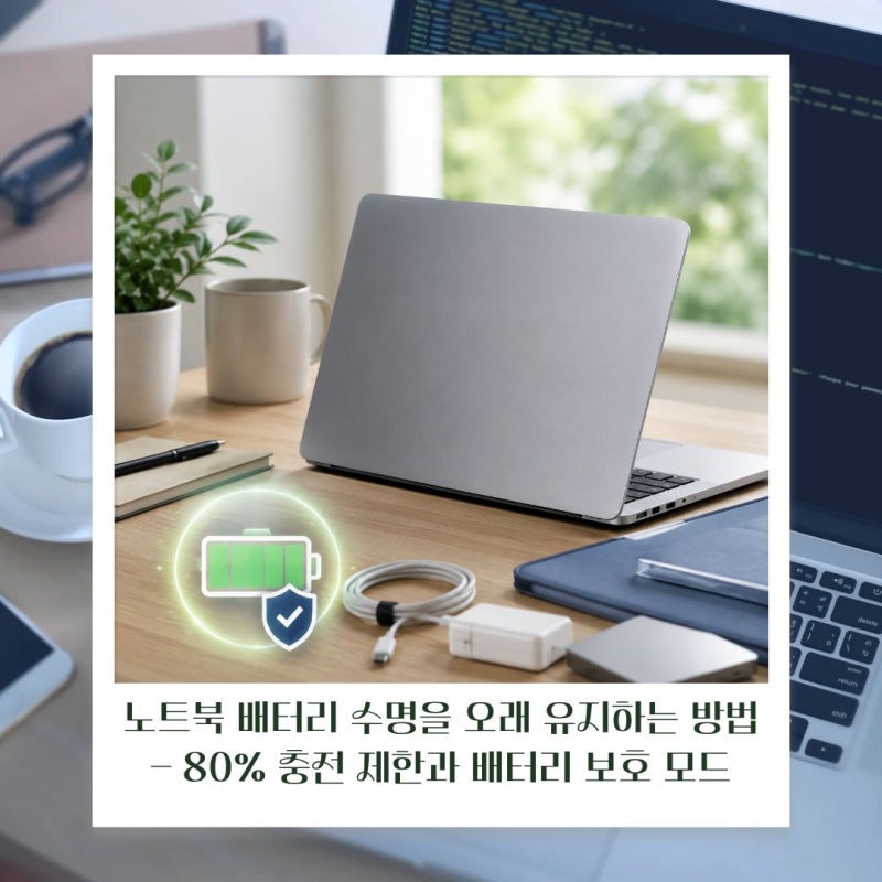 노트북 배터리 수명을 오래 유지하는 충전 방법 - 80% 충전 제한과 배터리 보호 모드