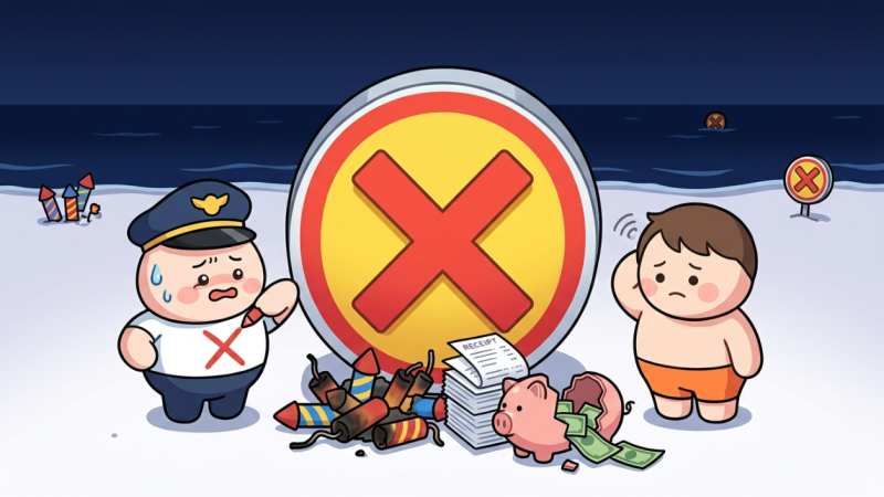 해변 폭죽놀이 과태료 폭탄? 불법 구역 총정리