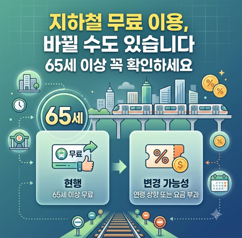 지하철 무료 이용, 바뀔 수도 있습니다｜65세 이상 꼭 확인하세요