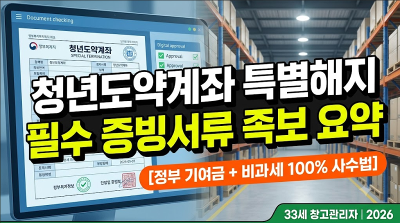 [청년금융] 청년도약계좌 중도해지 특별요건 종류 및 감면 서류 제출 전산 매뉴얼