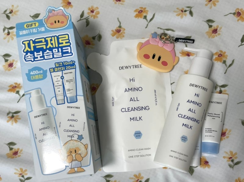 촉촉한 저자극 클렌징 밀크] 꿈돌이 콜라보 - 듀이트리 하이 아미노 올 클렌징 밀크 세정력