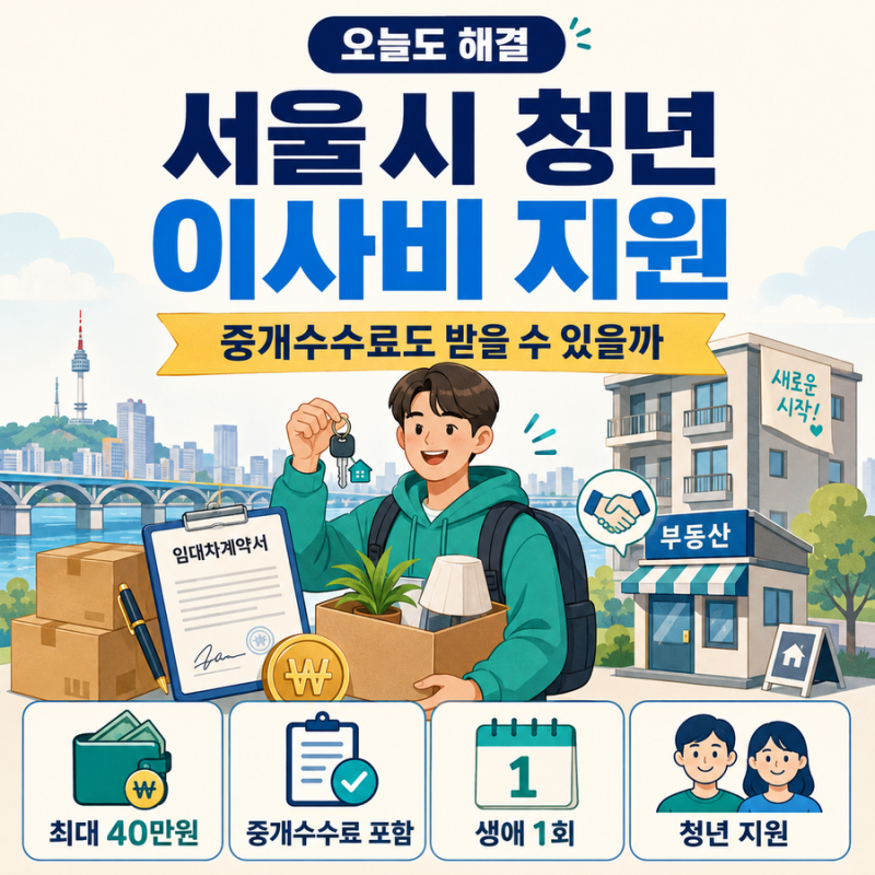 서울시 청년 이사비 지원｜중개수수료도 받을 수 있을까