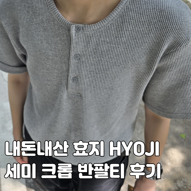 HYOJI 효지 세미 크롭 니트 반팔 티셔츠 후기 |