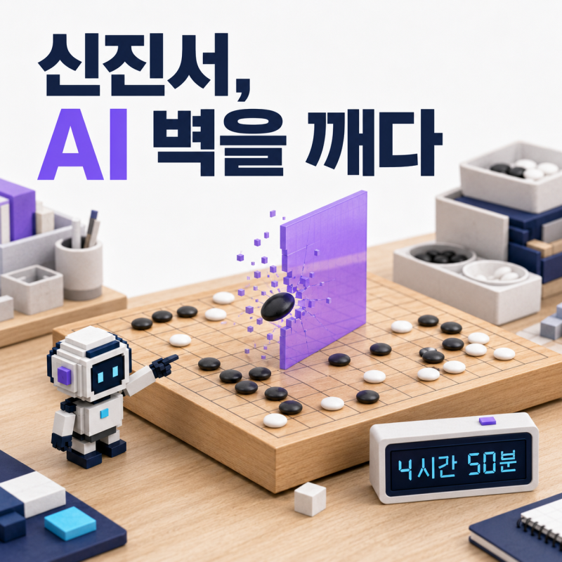 신진서 카타고 대국 4시간 50분 접바둑에서 4집 반승으로 마무리
