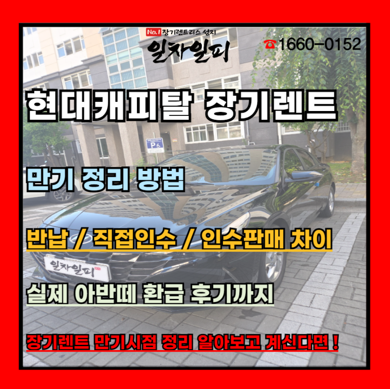 현대캐피탈 장기렌트 만기 정리 방법 총정리, 반납·직접인수·인수판매 차이점