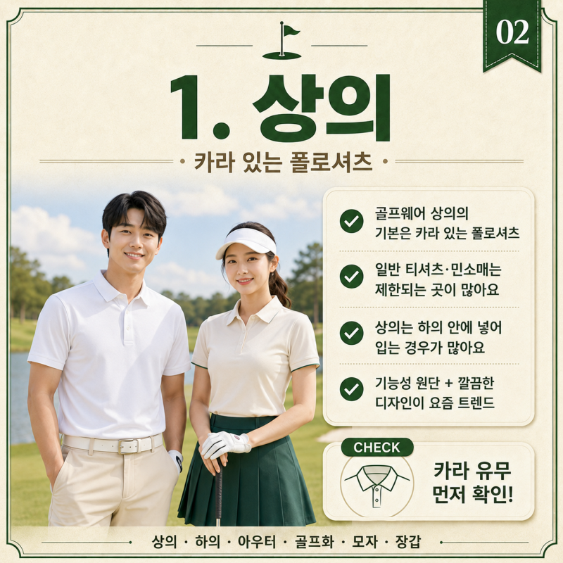 처음 필드 나가는 분들을 위한 골프웨어 종류 A to Z (feat. 복장 규정)