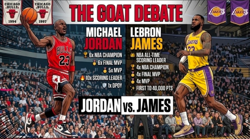 조던 vs 르브론, 끝내지 못한 GOAT 논쟁! 통산 기록부터 우승 반지까지 전격 비교