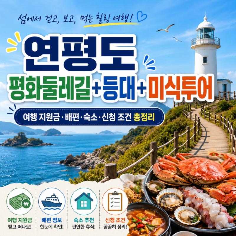 연평도 평화둘레길+등대+미식투어, 여행 지원금·배편·숙소·신청 조건까지 한 번에 정리
